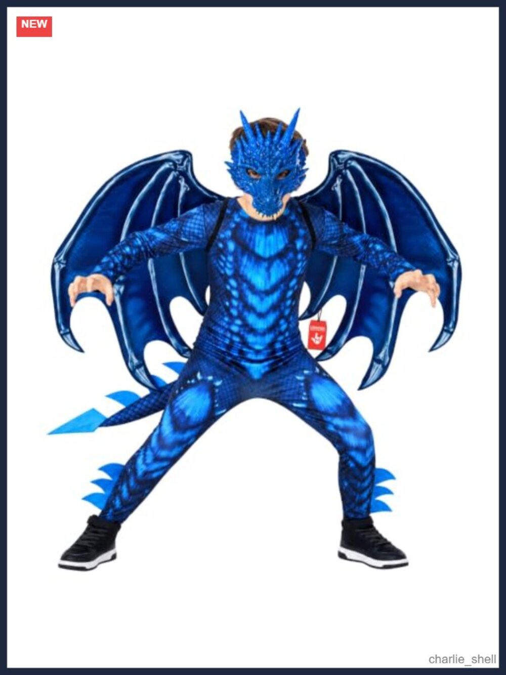Kids Dragon Costume Wings Mask Tail Boys Halloween Pretend Play